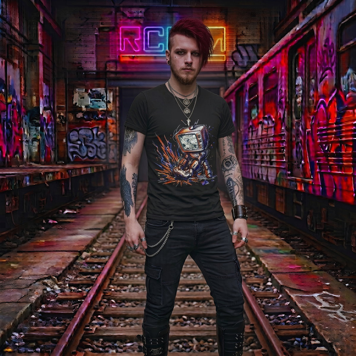 Retro TV Robot Graphic Tee — Vintage CRT Robot Unisex Shirt | Alt Aesthetic Gamer Clothing