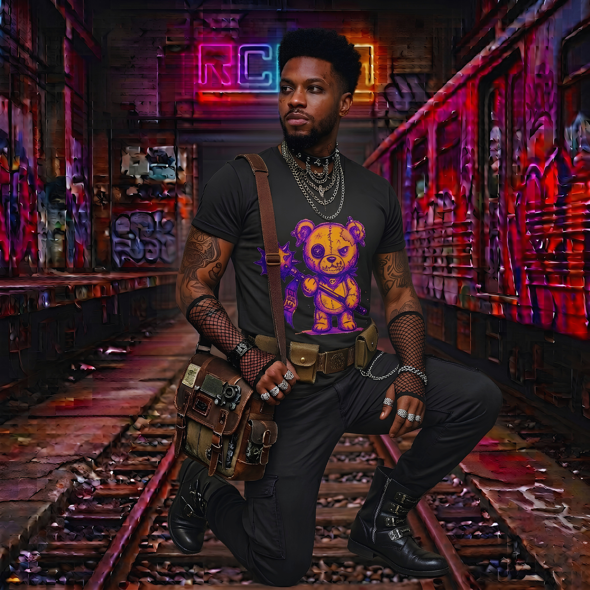 Voodoo Teddy Bear Graphic Tee — Cute Creepy Alt Fashion Shirt | Spooky Unisex T-Shirt