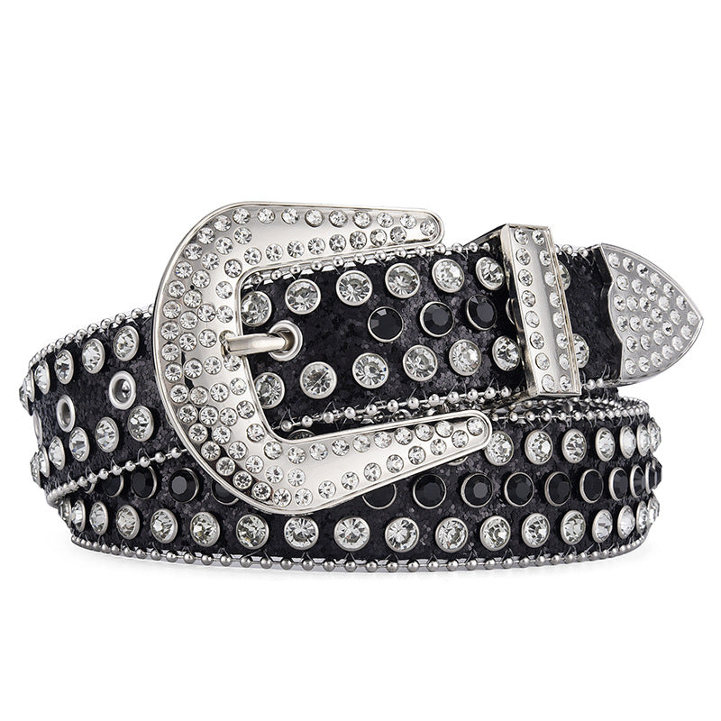 Y2K Punk Rock Style Studded Leather Belt for Men