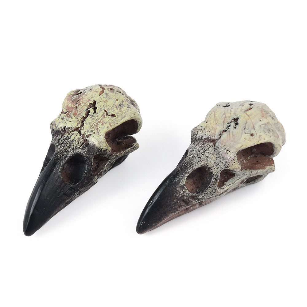 Gothic Resin Crow Skull Necklace Pendant Accessory