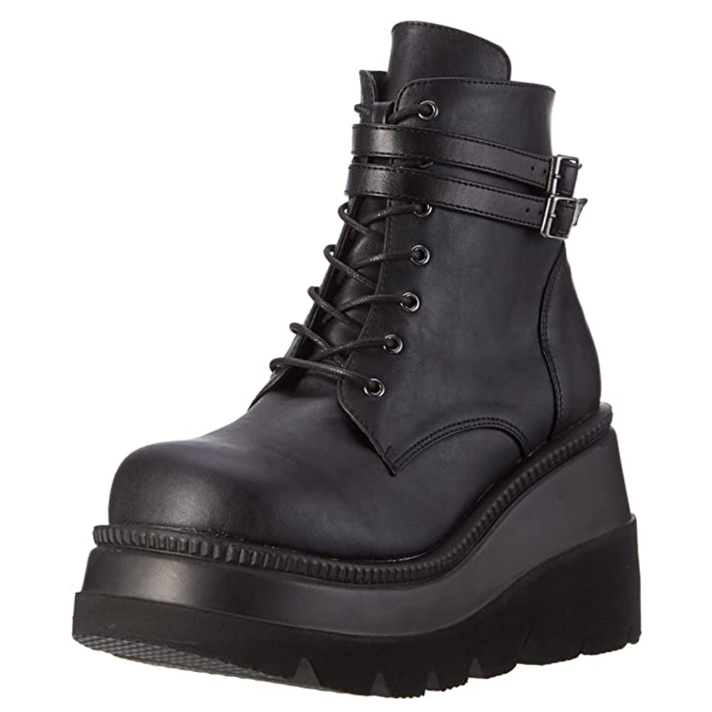 Women's Dark Gothic Wedge Ankle Platform Boots