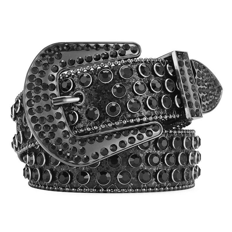 Y2K Punk Rock Style Studded Leather Belt for Men
