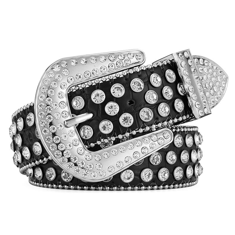 Y2K Punk Rock Style Studded Leather Belt for Men