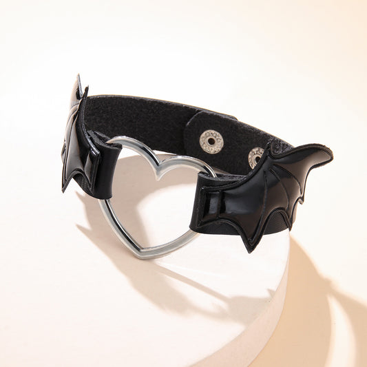Gothic Punk Vampire Choker Necklace with Wings