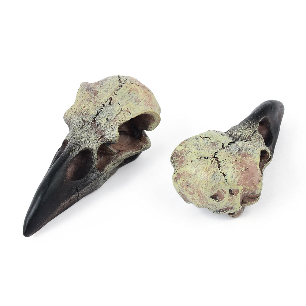 Gothic Resin Crow Skull Necklace Pendant Accessory