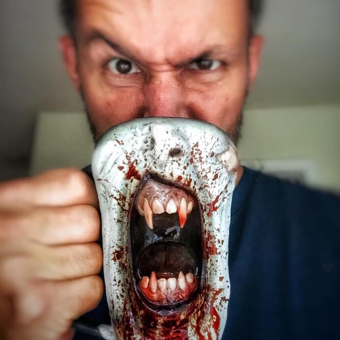 3D Skull Mug Gothic Horror Resin Beer Stein Cup