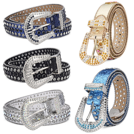 Y2K Punk Rock Style Studded Leather Belt for Men