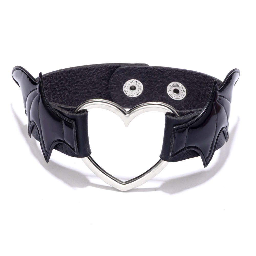 Gothic Punk Vampire Choker Necklace with Wings