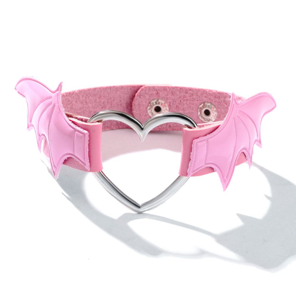 Gothic Punk Vampire Choker Necklace with Wings