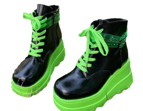 Women's Dark Gothic Wedge Ankle Platform Boots