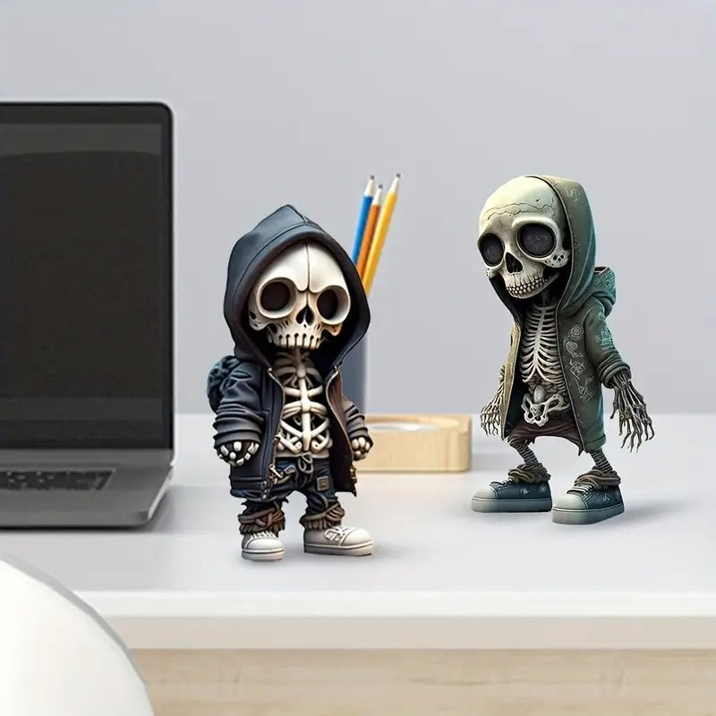 Day of the Dead Skull Gnome Doll Resin Ornament