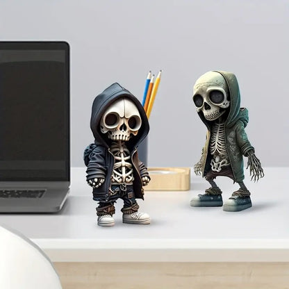 Day of the Dead Skull Gnome Doll Resin Ornament