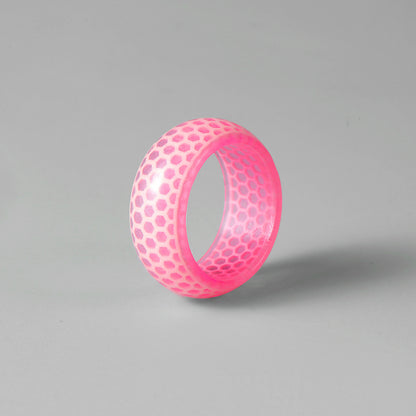 Luminous Honeycomb Pattern Transparent Resin Ring