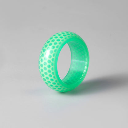 Luminous Honeycomb Pattern Transparent Resin Ring