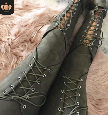 Lace-Up Suede Long Pants
