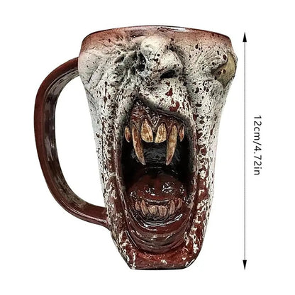 3D Skull Mug Gothic Horror Resin Beer Stein Cup