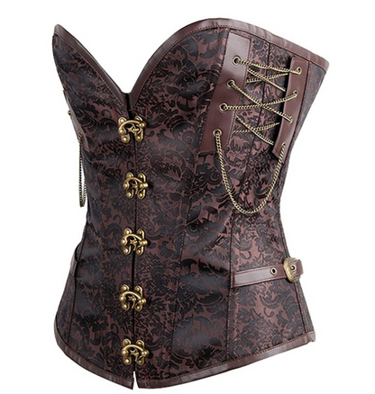 Gothic Corset Dress with High-End Metallic Details