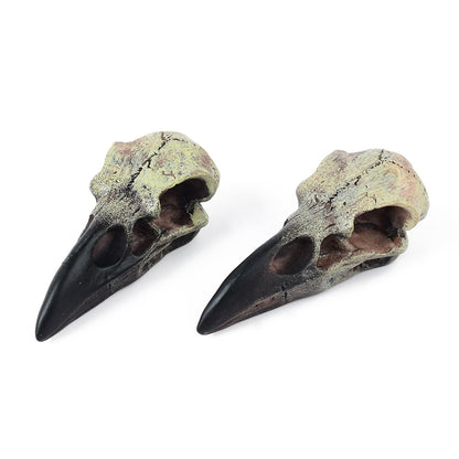 Gothic Resin Crow Skull Necklace Pendant Accessory