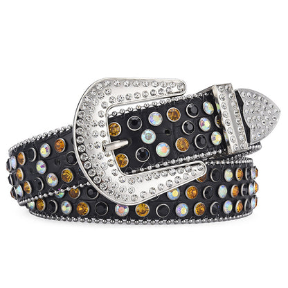 Y2K Punk Rock Style Studded Leather Belt for Men