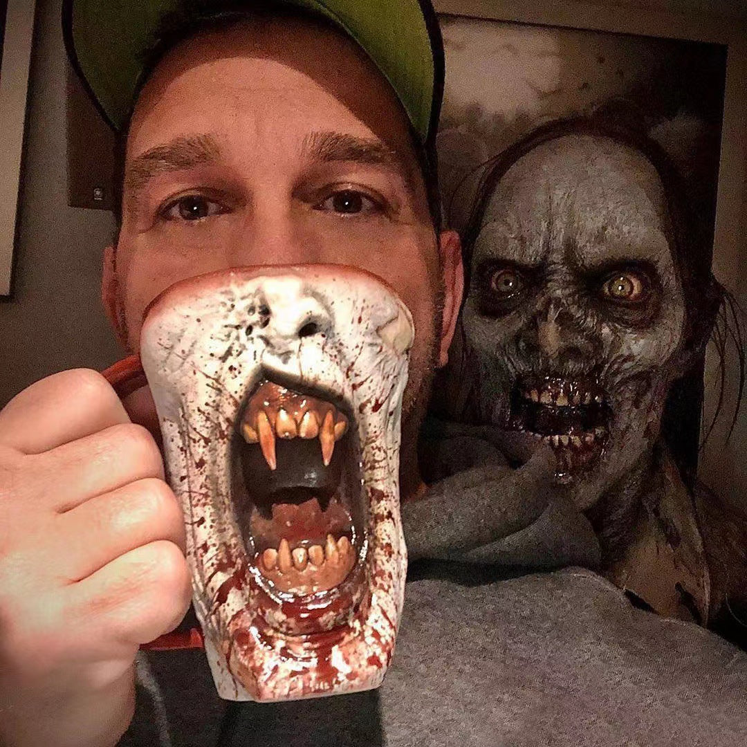 3D Skull Mug Gothic Horror Resin Beer Stein Cup