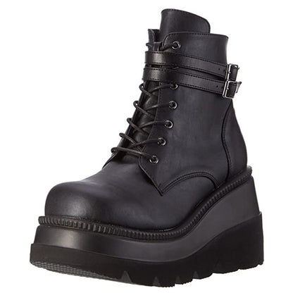 Women's Dark Gothic Wedge Ankle Platform Boots