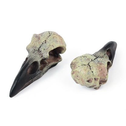 Gothic Resin Crow Skull Necklace Pendant Accessory
