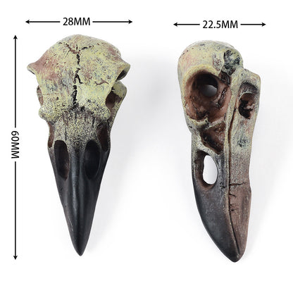 Gothic Resin Crow Skull Necklace Pendant Accessory